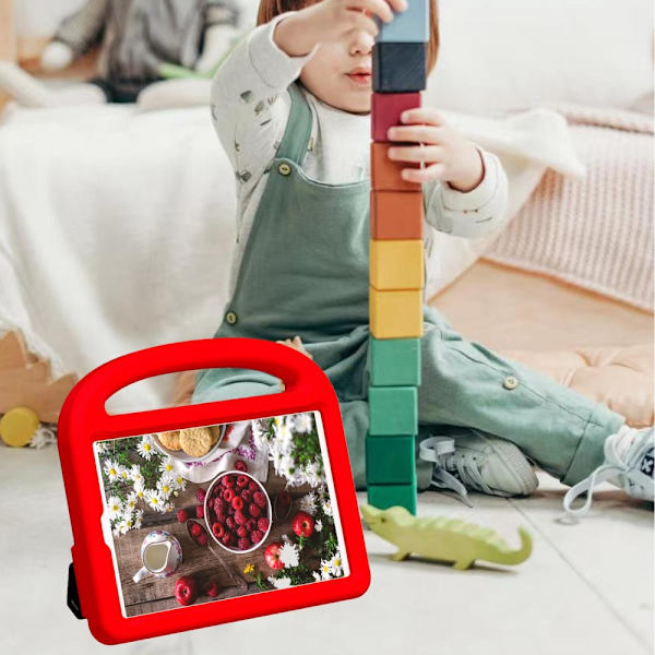 SKALO Samsung Tab A9 Lapsikuori kahvalla ja jalustalla - Punainen Red
