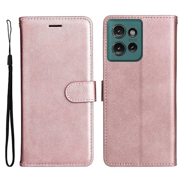 SKALO Motorola Edge 50 5G PU-læder Pungetui - Vælg farve Pink gold
