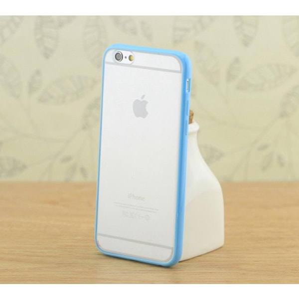 Gennemsigtig frostet skal med farvet ramme iPhone 6 / 6S Plus - mere Light blue