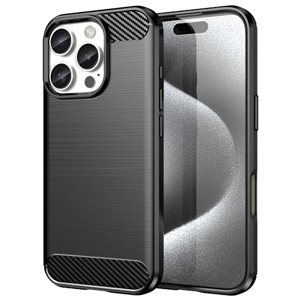 SKALO iPhone 16 Pro Max Armor Carbon Stødsikker TPU-cover - Vælg farve Black