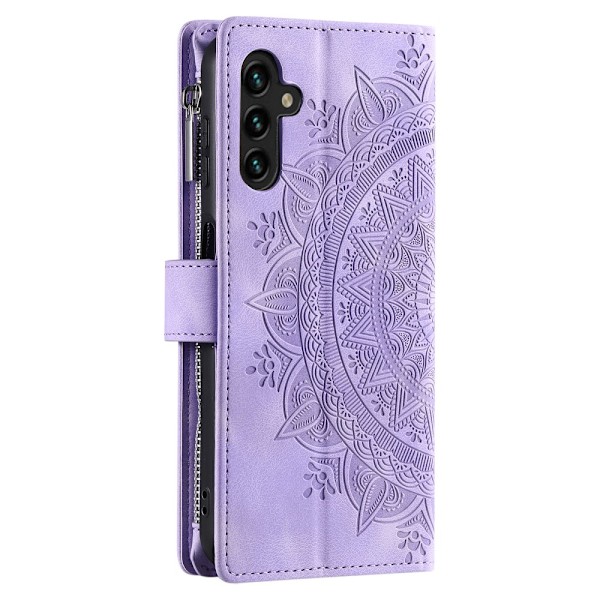 SKALO Samsung A34 5G Big Wallet Mandala Lompakkokotelo - Violetti Purple