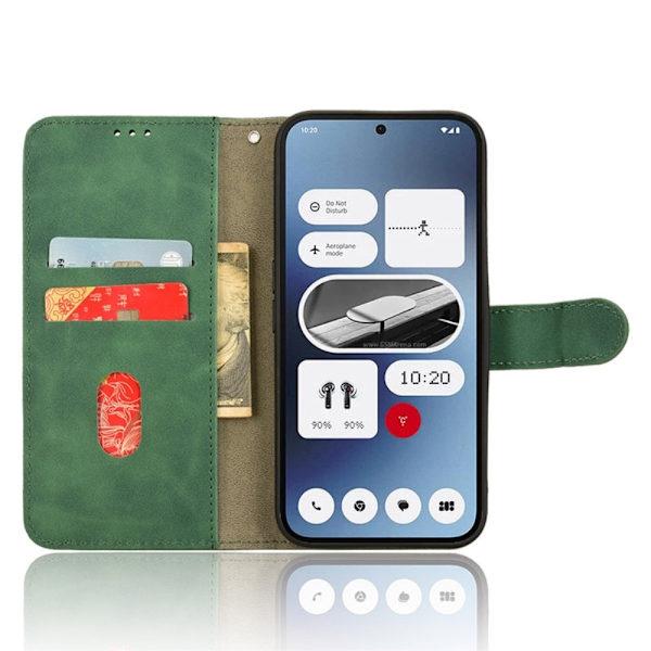 SKALO Nothing Phone (2a) Plus Matt PU-Läder Plånboksfodral - Grön Grön