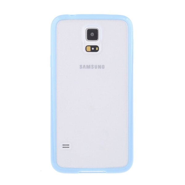 Frosted Transparent cover med farvet ramme Samsung S5 - flere farver Yellow