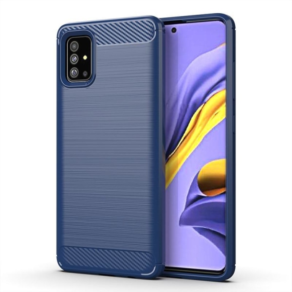 SKALO Samsung A51 Armor Carbon Stødsikker TPU-cover - Vælg farve Blue