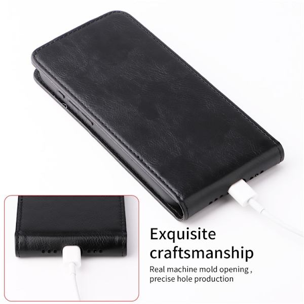 SKALO Xiaomi Redmi A5 4G Vertikalt PU-læder cover Cover - Sort Black