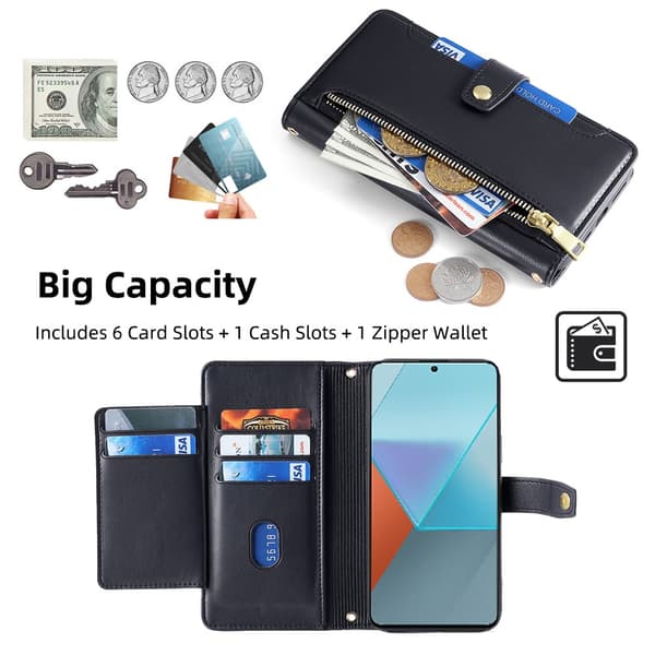 SKALO Xiaomi Redmi Note 13 Pro 5G Evelope Clutch 8-RUM - Sort Black