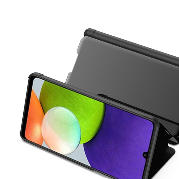 SKALO Samsung A22 5G Clear View Spegel fodral - Mörklila Mörklila