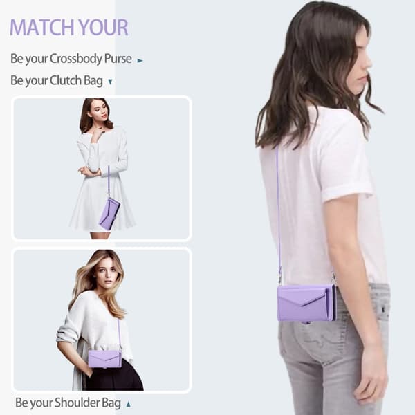 SKALO iPhone 16 Pro Evelope Clutch 5-RUM - Lilla Purple