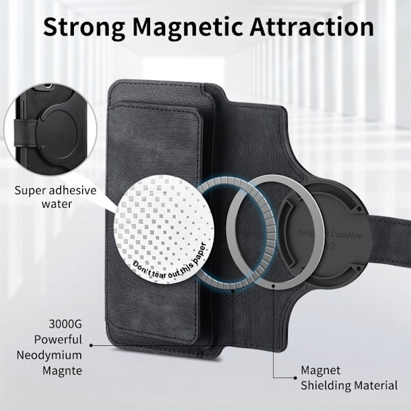 CASENEO iPhone 16 MW-02 Pungetui i PU-læder - Sort Black