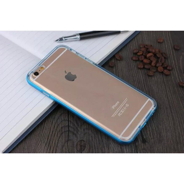 TPU silikonskal med färgad ram iPhone 6/6S Turquoise