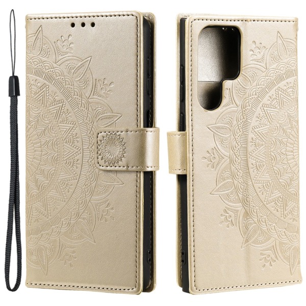 SKALO Samsung S24 Ultra Mandala Plånboksfodral - Guld Guld