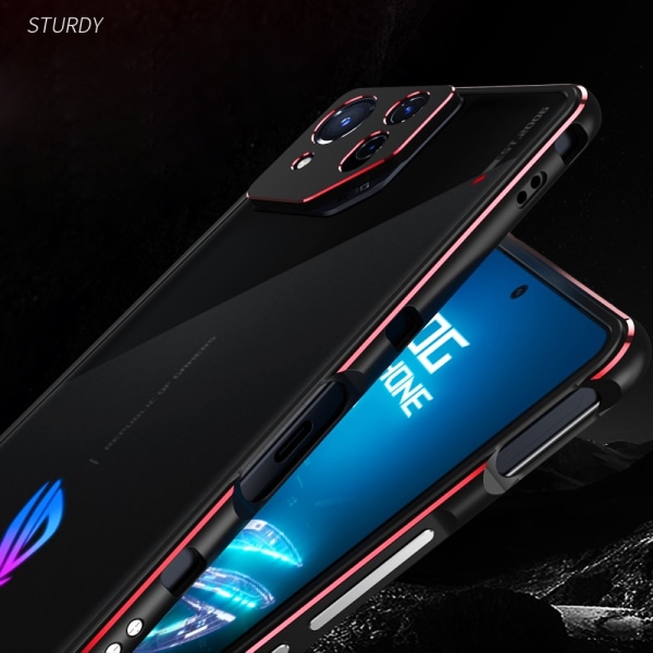 SKALO Asus ROG Phone 8 Pro 5G Premium Metallskal/ram med kamera Svart