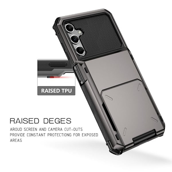 SKALO Samsung A54 5G Armor Skal Korthållare - Svart Svart