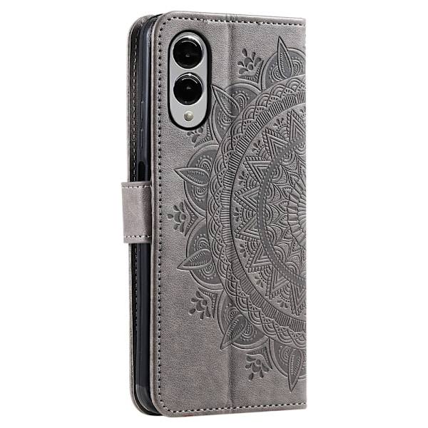 SKALO Samsung S25 Edge Mandala Flip Cover - Grå Grey