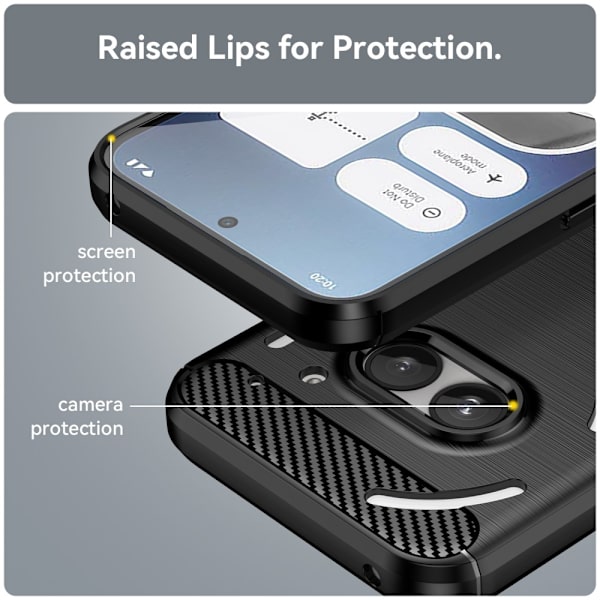 SKALO Nothing Phone (2a) Plus Armor Carbon Stöttåligt TPU-skal - Fler färger Svart