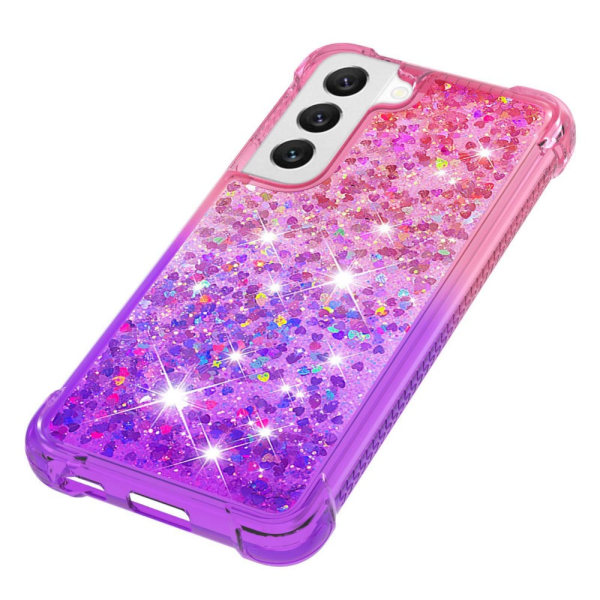 SKALO Samsung S23 Kvicksand Glitter Hjerter TPU Cover - Pink-Lil Multicolor