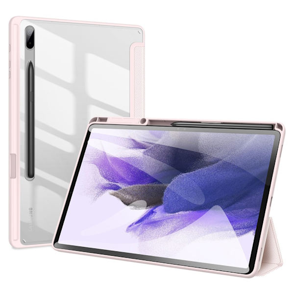 DUX DUCIS Samsung Tab S7+/S7 FE/S8+ TOBY Series Trifold Fodral - Rosa Rosa