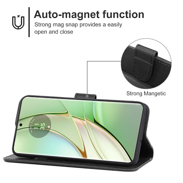 SKALO Motorola Edge 40 5G Premium Wallet Lompakkokotelo - Musta Black