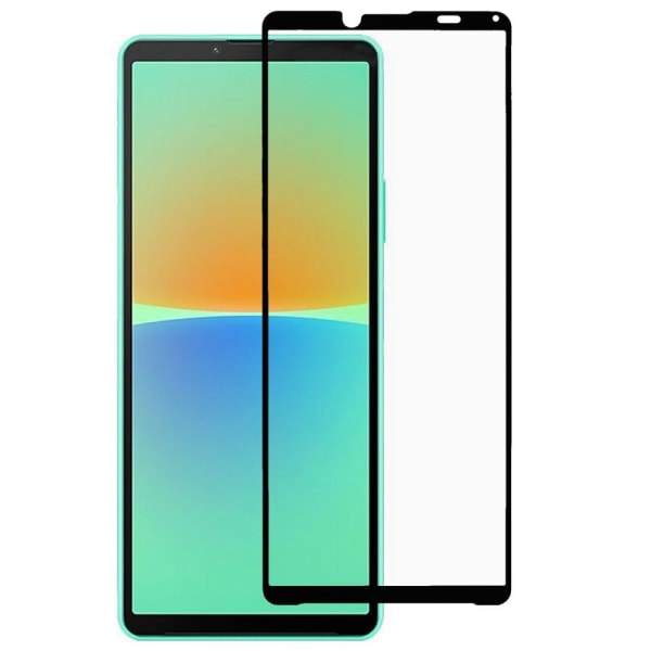 SKALO Sony Xperia 10 IV Heltäckande Skärmskydd Härdat Glas - Svart Black