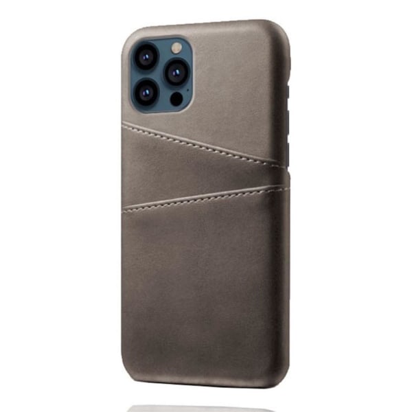 SKALO iPhone 13 Pro PU nahkainen korttikotelon kansi - harmaa Grey