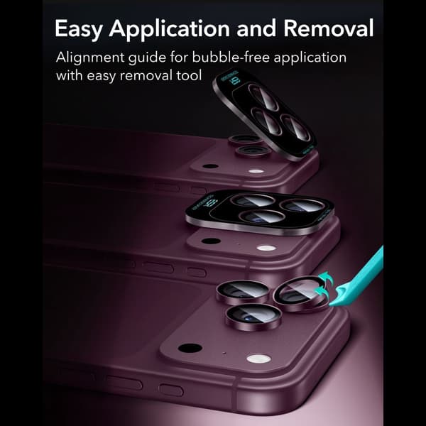 ESR Armorite Camera Protector Kamerabeskyttelse i Hærdet glas til iPhone 18 Pro - Deep Burgundy Wine red
