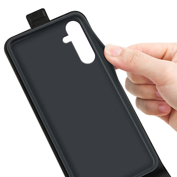 SKALO Samsung A16 Vertical Flip PU-Läder Plånboksfodral - Svart Svart