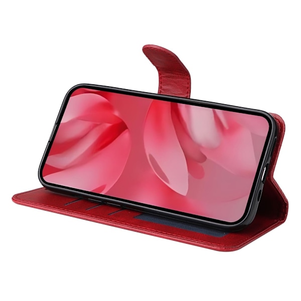 SKALO Google Pixel 9a PU-læder Flip Cover - Vælg farve Red