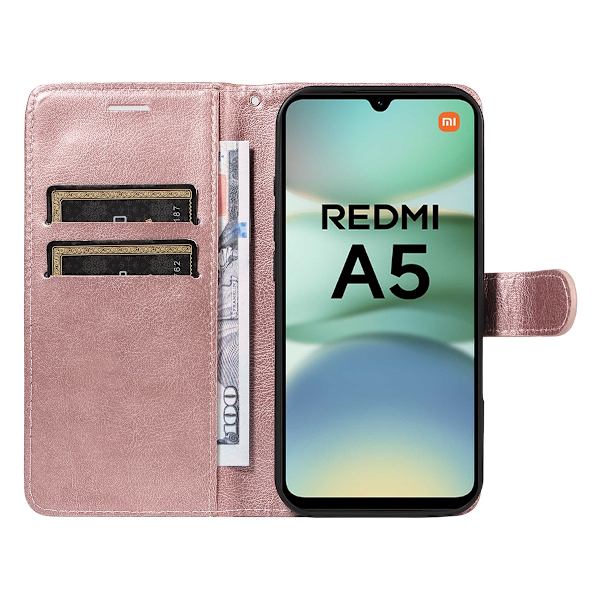 SKALO Xiaomi Redmi A5 4G PU-läder Plånboksfodral - Fler färger Rosa guld