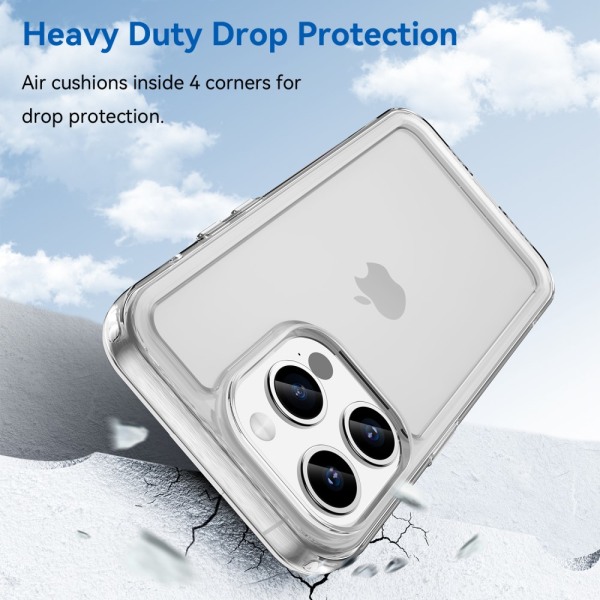 SKALO iPhone 15 Pro Transparent TPU Metalknappar Skal - Transparent Transparent