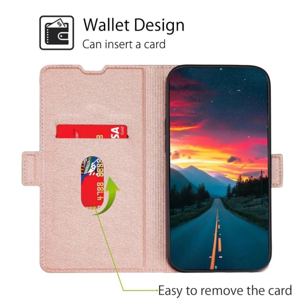 SKALO Nothing Phone (1) Ultrathin Premium Wallet Case - Ruusukul Pink gold