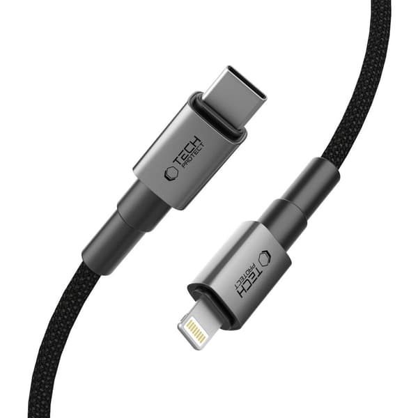 Tech-Protect Ultraboost DNA USB-C till Lightning kabel 27W 2m - Iron Grey grå