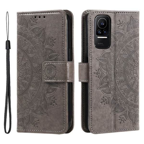 SKALO Xiaomi 13 Lite Mandala Flip Cover - Grå Grey