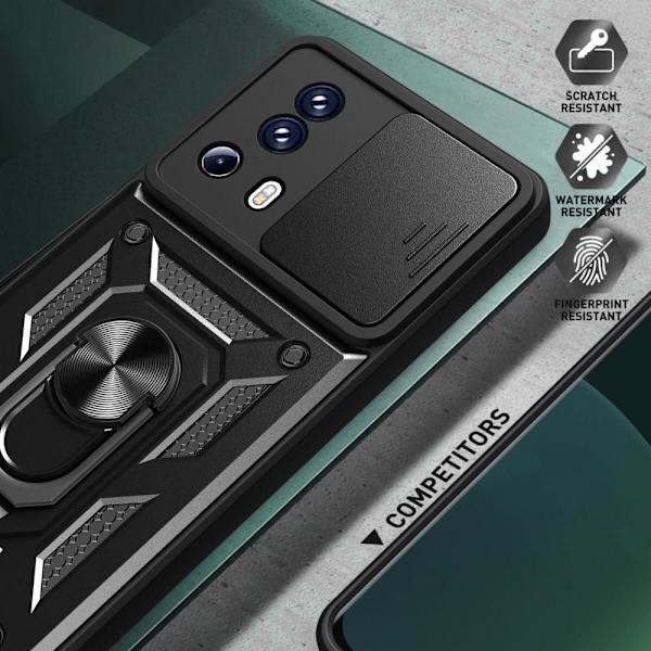 SKALO Xiaomi 13 Lite Armor Hybrid Metallring Kameraslider - Röd Röd