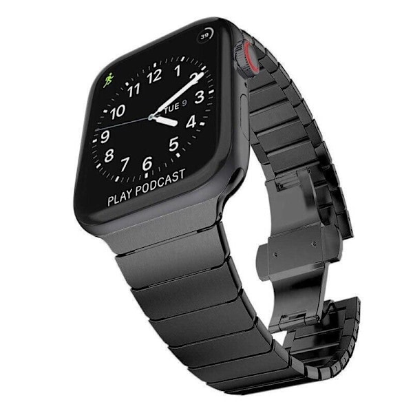 SKALO Metallarmband "Flat" Apple Watch Series 7-9 41mm - Fler färger Svart