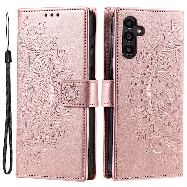 SKALO Samsung A34 5G Mandala Flip Cover - Rosa guld Pink gold