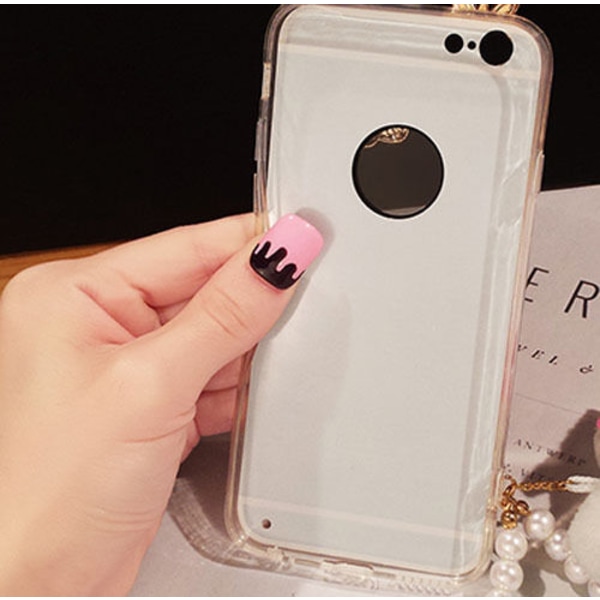 Bling Mirror -kuori tupsulla ja nauhalla iPhone 6 / 6S - enemmän värejä Pink