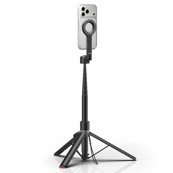 Spigen S582W Selfie stick med stativ MagSafe Bluetooth 1,66m - Sort Black