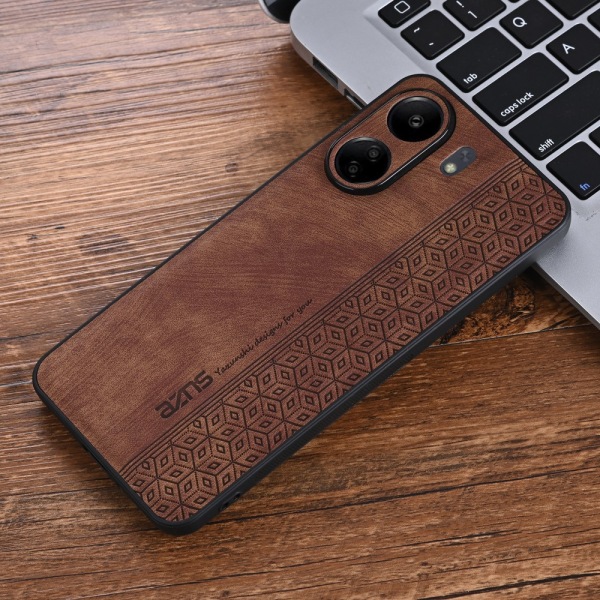 SKALO Xiaomi Redmi 13C 4G AZNS PU læder Cover - Brun Brown