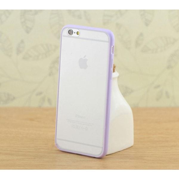 Läpinäkyvä himmeä kuori värillisellä kehyksellä iPhone 6 / 6S Plus - lisää Light blue
