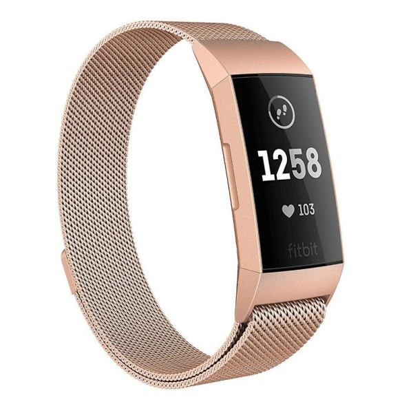 SKALO Milanese Loop till Fitbit Charge 3/4 - Fler färger Rosa guld