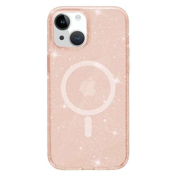 SKALO iPhone 15 Glitter Magnetic Ring TPU Cover - Guld Gold