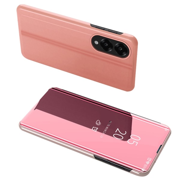 SKALO Samsung S25 Edge Clear View Plånboksfodral - Roséguld Rosa guld
