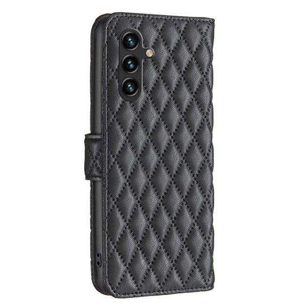 SKALO Samsung A55 5G BINFEN COLOR Tikattu Lompakko - Musta Black