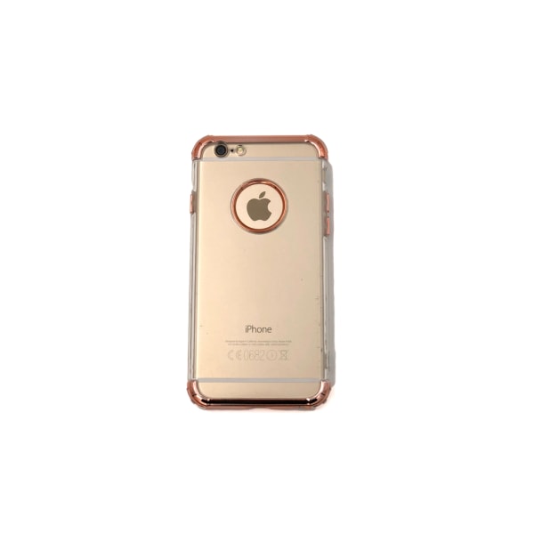 Ekstra slidstærkt design silikoneskal | farvede kanter iPhone 6 / 6S - f Gold