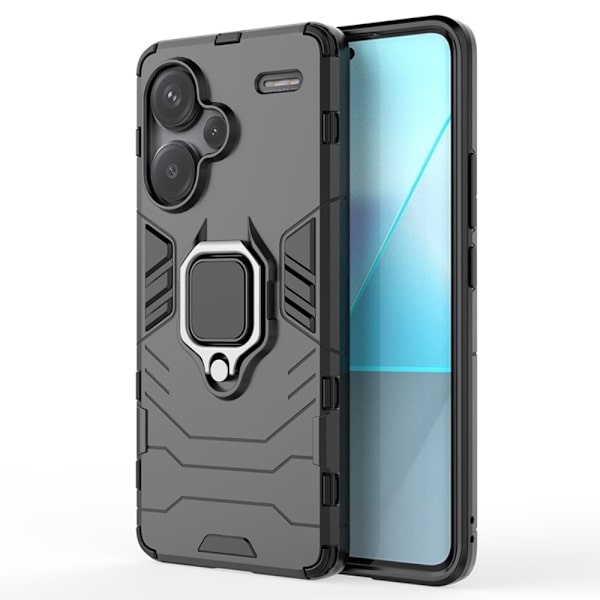SKALO Xiaomi Redmi Note 13 Pro+ Armor Hybridi metallirengas kuori - Musta Black