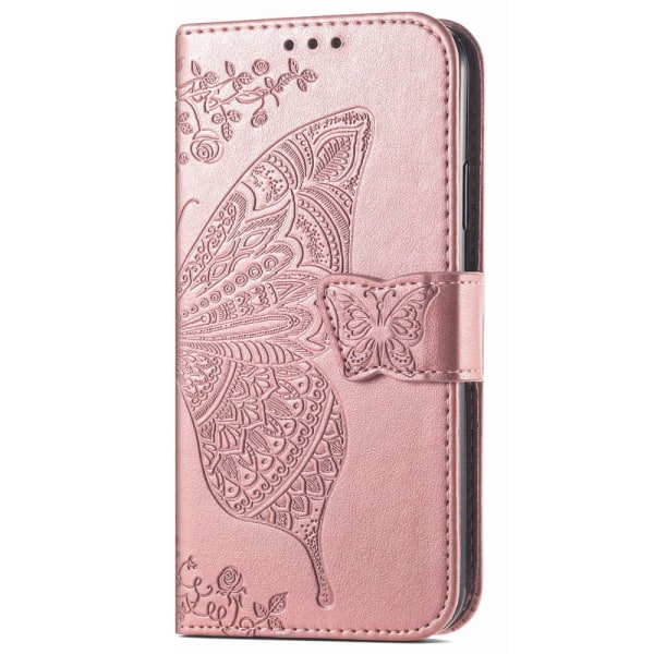 SKALO Motorola Moto G62 5G Mandala Butterfly Flip Cover - Rosa g Pink gold