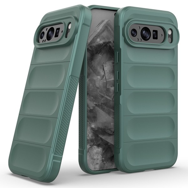 SKALO Google Pixel 9 Pro XL Rugged Bumpers TPU-suojakuori - Vihreä Green