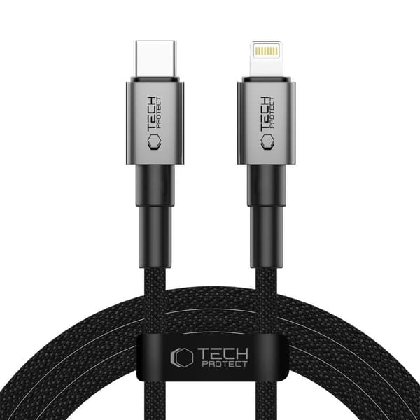 Tech-Protect Ultraboost DNA USB-C til Lightning kabel 27W 2m - Iron Grey Grey