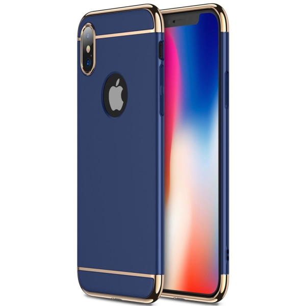 Design-kuori 3 in 1 kultainen reuna iPhone X:lle - enemmän värejä Silver