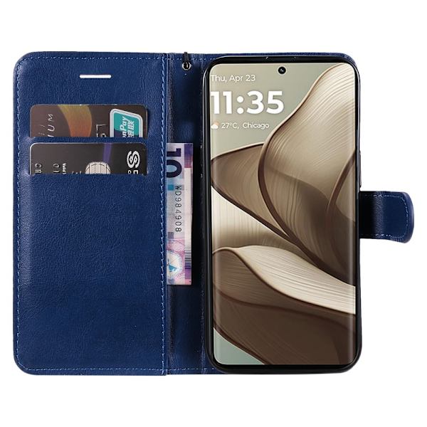SKALO Motorola Edge 50 5G PU-læder Pungetui - Vælg farve Blue
